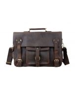 14" Vintage Leather Briefcase Bag
