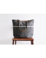Waxed Canvas Leather Tote Bag