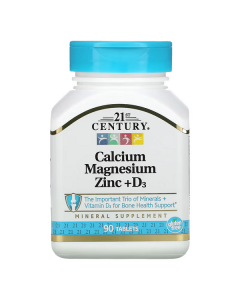 21st Century, Calcium Magnesium Zinc + D3, 30 Tablets