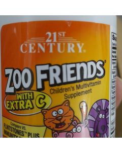 21st Century Zoo Friends with Extra C Chewable Tablets, 30 Tablets