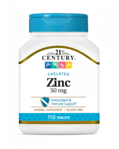 21st Century Chelated Zinc, 50 mg, 60 Tablets