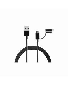 Xiaomi Mi 2-in-1 USB Cable (Micro USB to Type-C) 100Cm for Smartphone and Charging Adapter